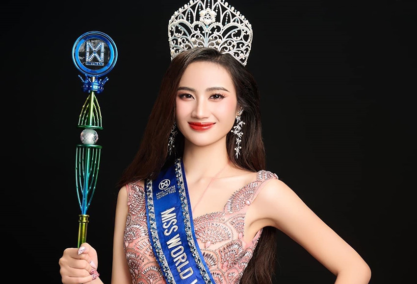 Đặt sash hoa hậu
